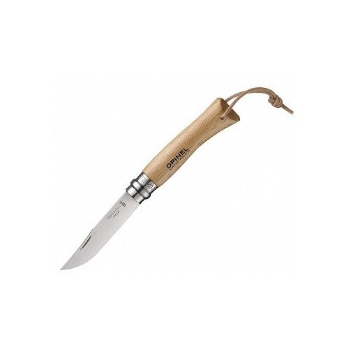 фото Нож opinel "№7", нержавеющая сталь, рукоять из бука, с кожаным темляком