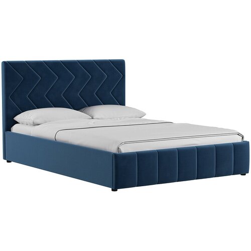 Кровать Нижегородмебель и К Милана с ортопедическим основанием синяя 152x217x104 см