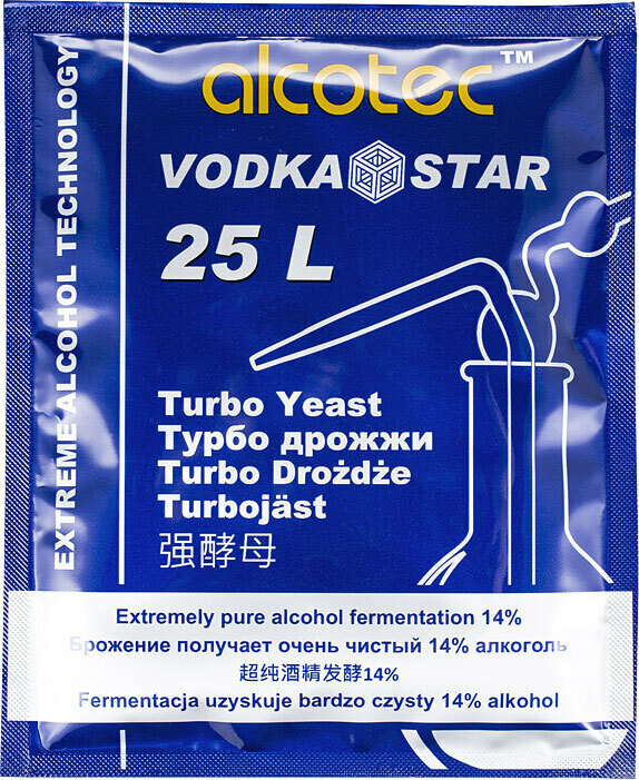 Дрожжи спиртовые Alcotec Vodka Star 25L, 1 шт. 66 гр.