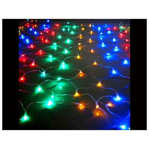 фото Электрогирлянда сетка, 144 разноцветных led-огня, 1,5х1 м, уличная, snowhouse ntld144c-m