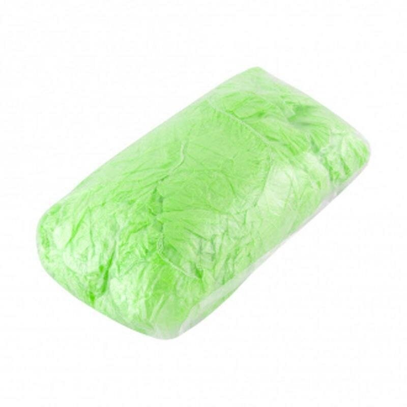 Бахилы одноразовые полиэтиленовые стандартной плотности (21мкм, зеленые, 2.1г, 50 пар в упаковке)