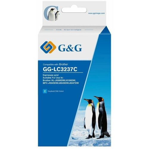 Картридж струйный G&G GG-LC3237C голубой (18.4мл) для Brother HL-J6000DW/J6100DW