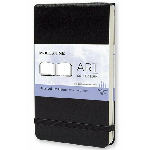 Блокнот для акварели Moleskine WATERCOLOUR ALBUM A6 ARTMM803 60 стр. 9x14 см, черный