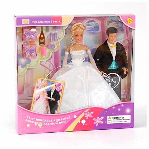 фото Кукла 20991 жених с невестой, с аксессуарами, в коробке defa