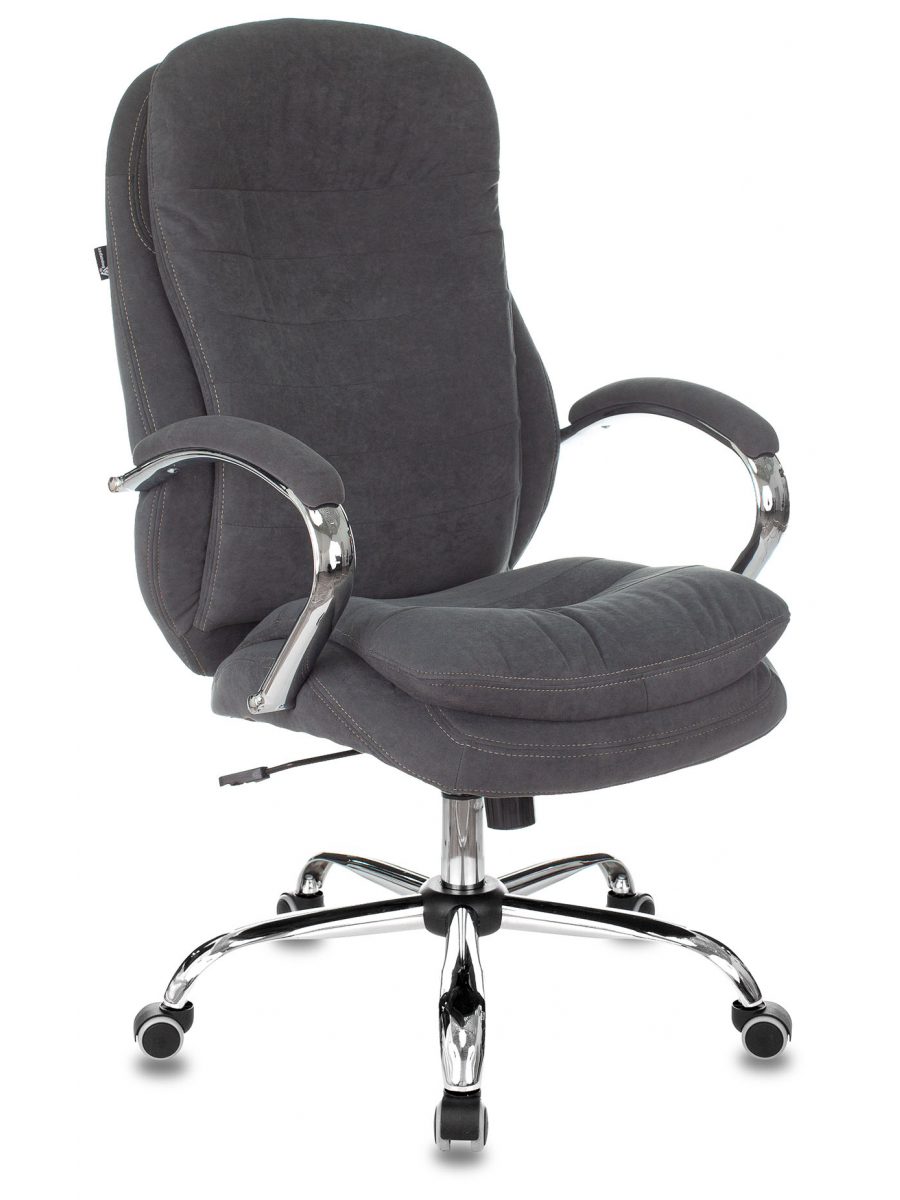 Кресло руководителя T-9950SL Fabric серый Alfa 44 крестов. металл хром