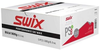 Парафин SWIX Red, -4C/+4C, 900g PS08-90, упаковка 5 шт *180 гр