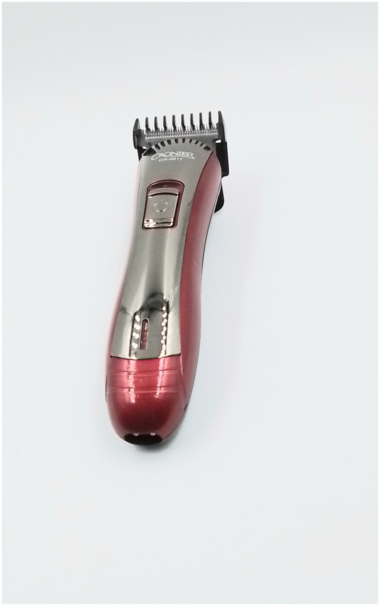 Машинка для стрижки волос Cronier CR-9011, Триммер для стрижки бороды и усов, 4 насадки, Красный - фотография № 10