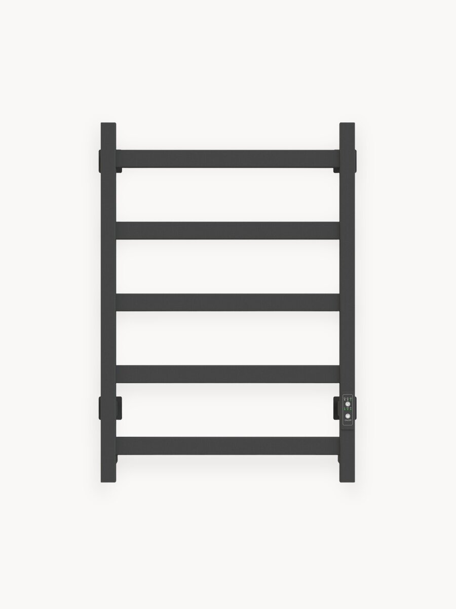 Электрический полотенцесушитель DUO 600x400 мм, графит матовый, 100 Вт с терморегулятором и таймером, настенный