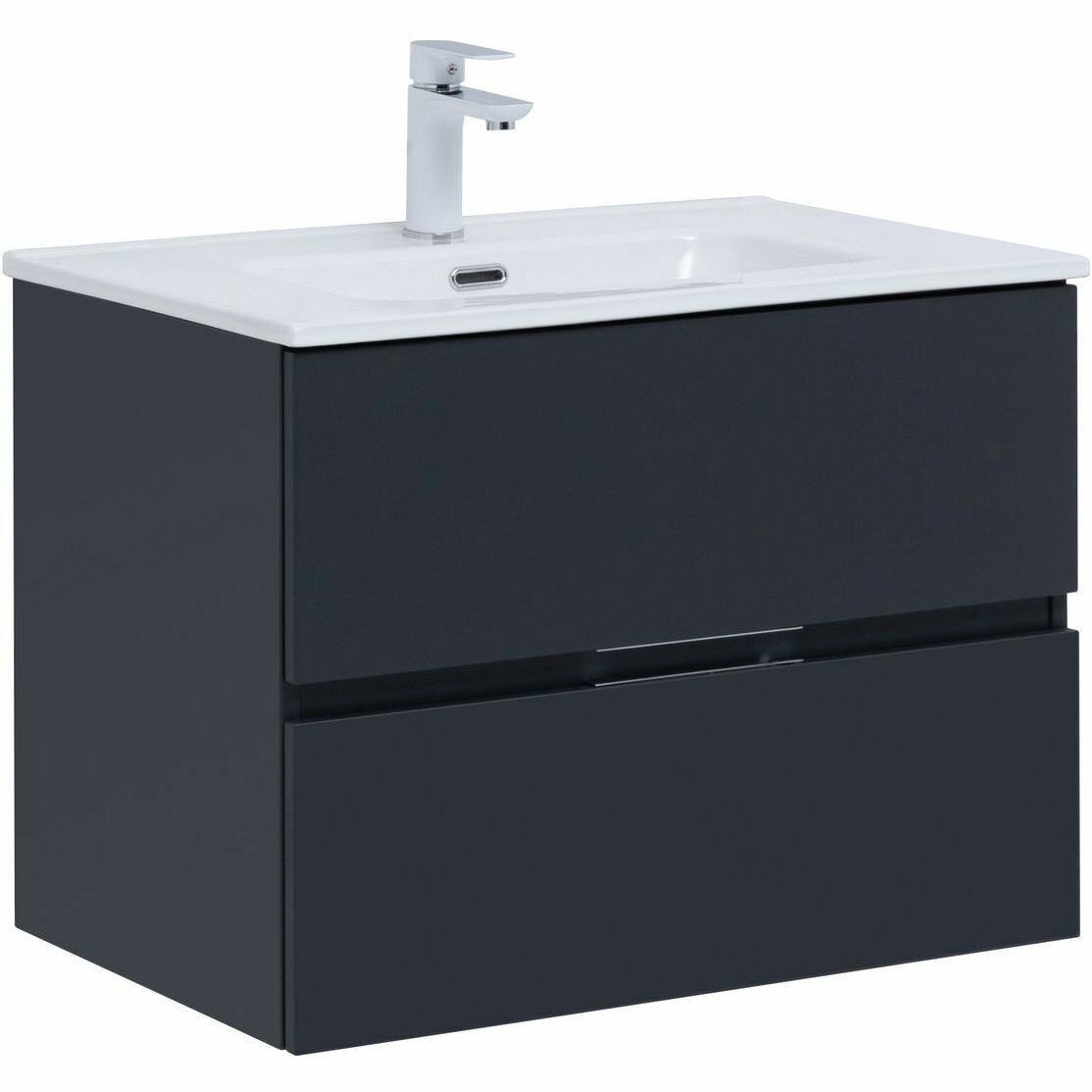 Тумба с раковиной Aquanet (Акванет) Алвита New 70 2 ящика антрацит 00303908