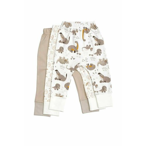 фото Ползунки камелия, комплект из 3 шт., размер 62,68-40, бежевый