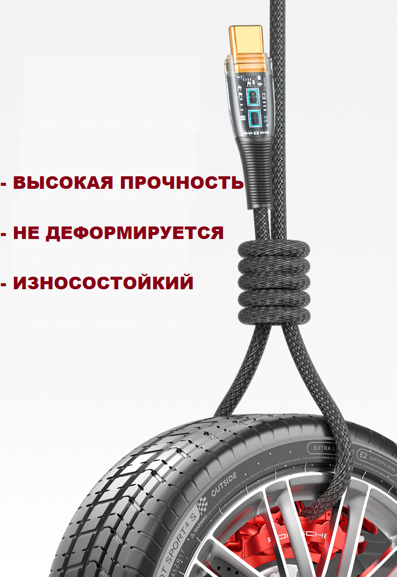 Кабель PALMEXX USB-C to USB-C, PD 100W, длина 2.0м, белый — фото 1