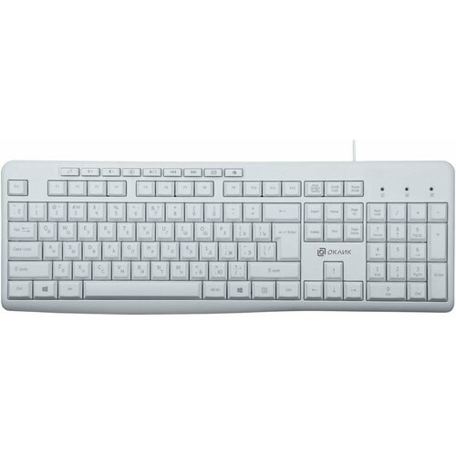 Клавиатура Оклик 305M белый USB Multimedia 1875227 120000₽