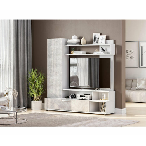 Готовая гостиная ЛайфМебель Nigel белый / цемент светлый