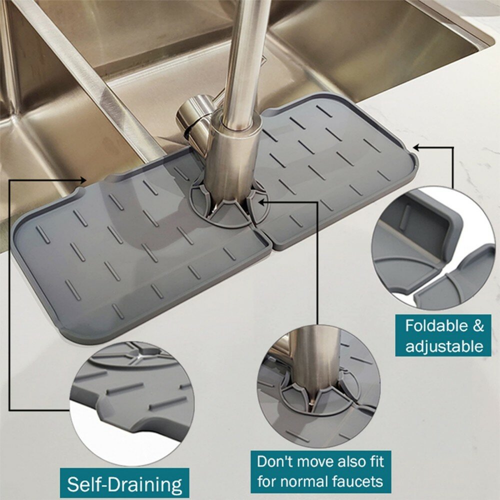 Для удобства Силиконовый дренажный коврик для раковины под кран