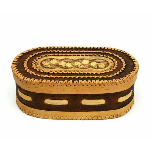 Батонница из бересты овальная Шишки 2410₽