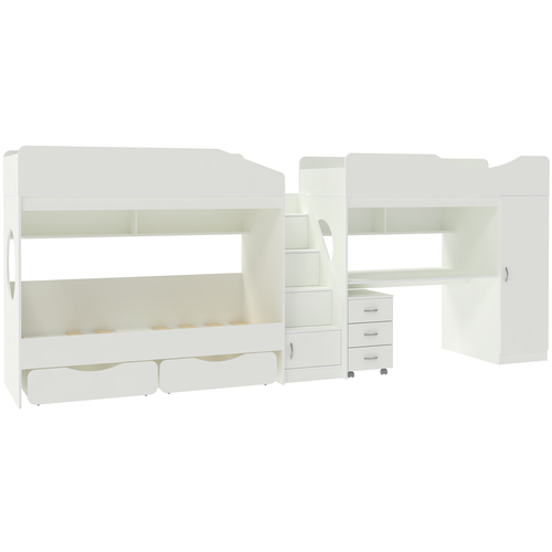 Трехъярусная кровать Л-10.6 Белый Белый