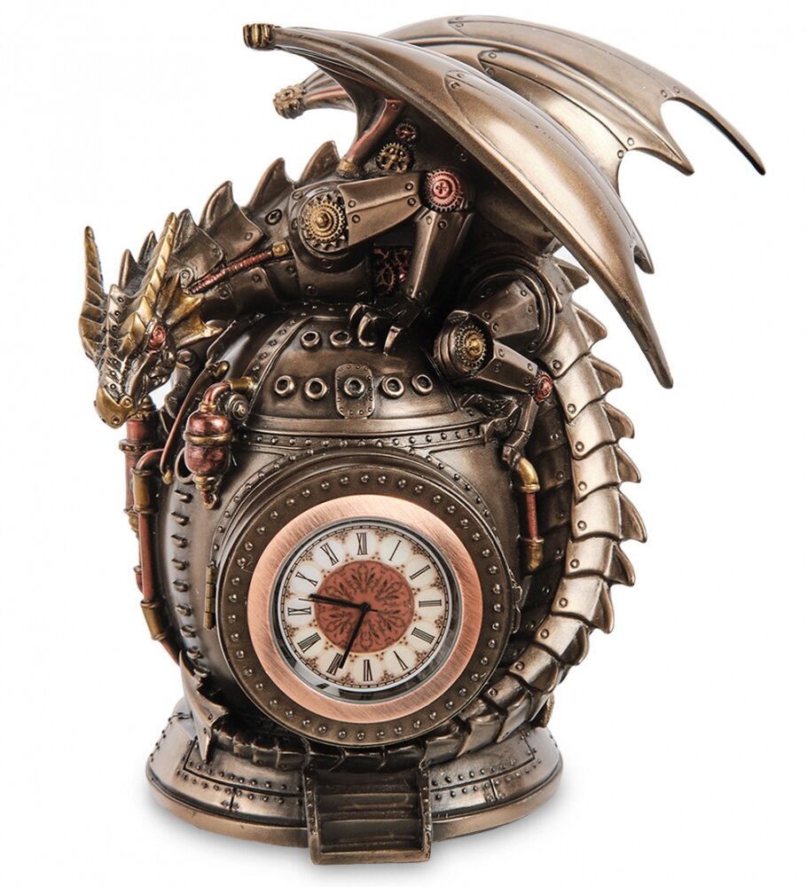 Часы настольные с сейфом Veronese в стиле Стимпанк "Дракон" WS-1068