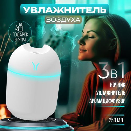 Увлажнитель воздуха ультразвуковой мини с подсветкой ароматизацией для дома 55000₽