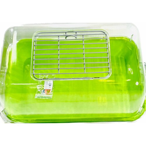 Клетка-террариум Зооэкспресс, для грызунов с метал. дверкой, 42х30,5х22,5 см, большой, зеленый