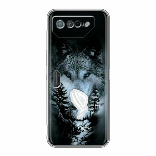 Дизайнерский силиконовый чехол для асус Рог Фон 7 / 7 Ультимейт / ASUS ROG Phone 7 Лесной волк
