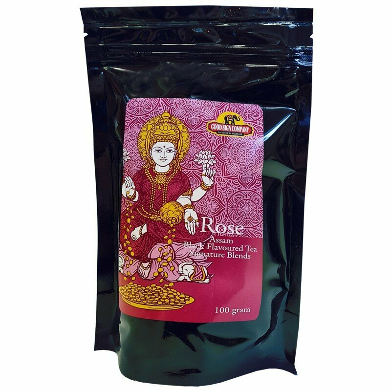 Чай индийский чёрный с Розой Гуд Сайн Компани (Assam Rose Black Tea Good Sign Company) 100 грамм