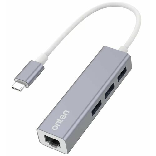 type c разветвитель переходник концентратор хаб usb hub 2 0 Onten/Разветвитель адаптер переходник концентратор Type-C HUB Хаб OTN-95226 4в1 серый