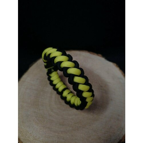 фото Плетеный браслет, 1 шт., размер 18 см, желтый, черный безумный корд