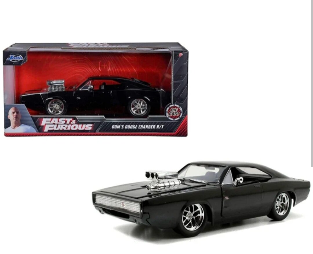 Коллекционная металлическая (Die Cast) модель Dom's Dodge Chardger R/T 1:24 (Fast & Furious). Додж