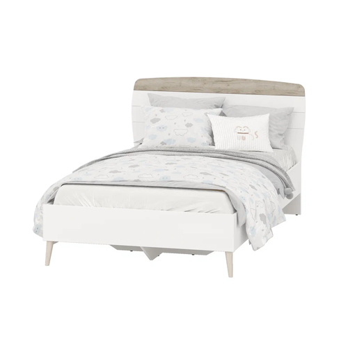 Кровать - 1200 Гранд Кволити 4-22910 лайн с встроенным основанием БелыйДуб Крафт Серый 16952₽