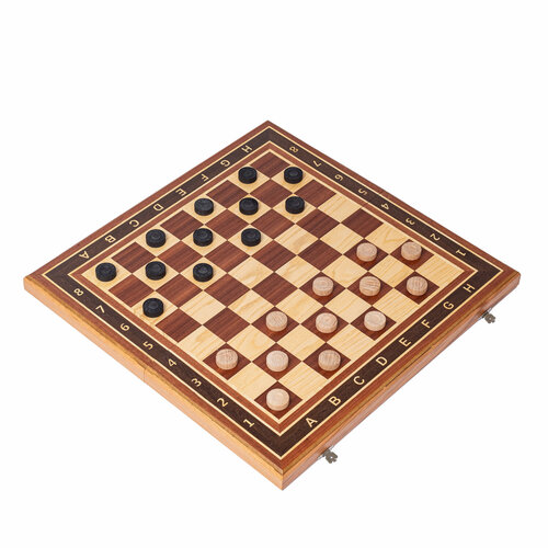 Шахматная доска с нардами и шашками из красного дерева шахматная доска авангард ларец средний без фигур