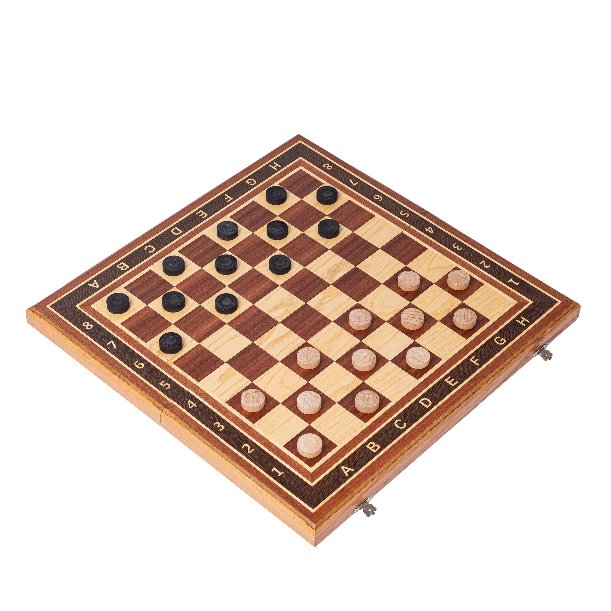 Шахматная доска с нардами и шашками из красного дерева
