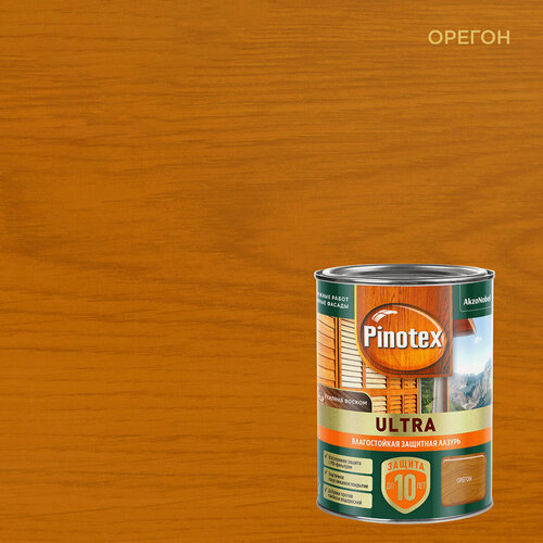 Изображение товара Лазурь PINOTEX ULTRA для защиты древесины, влагостойкая, орегон 0,9л
