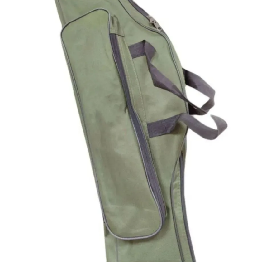 Сумка-чехол для удочек, спиннингов, удилищ и снастей 150 см (2 отделения + 1 боковой карман), зеленый