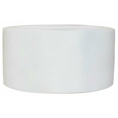 Лента атласная однотонная метражом, , белый, 50мм, 1м