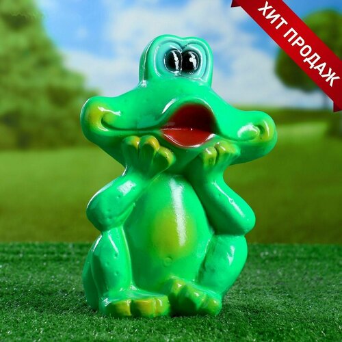 Садовая фигура Лягушка улыбка средняя 14х24см 851₽