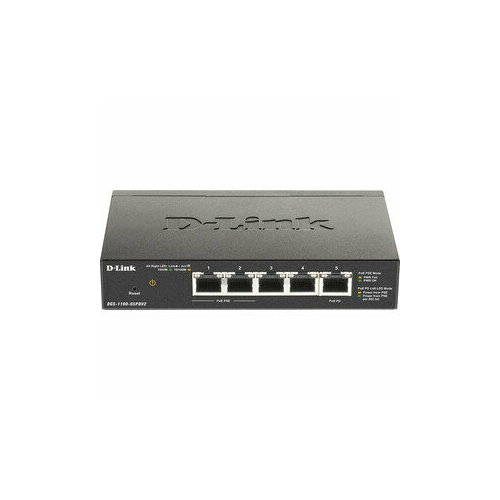 Коммутатор D-Link DGS-1100-05PDV2 5G 2PoE настр 8513₽