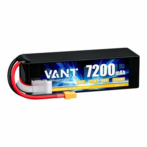 Аккумулятор LiPo Vant - 22.2В 7200мАч 100C (мягкий корпус, 6S, разъем XT60)