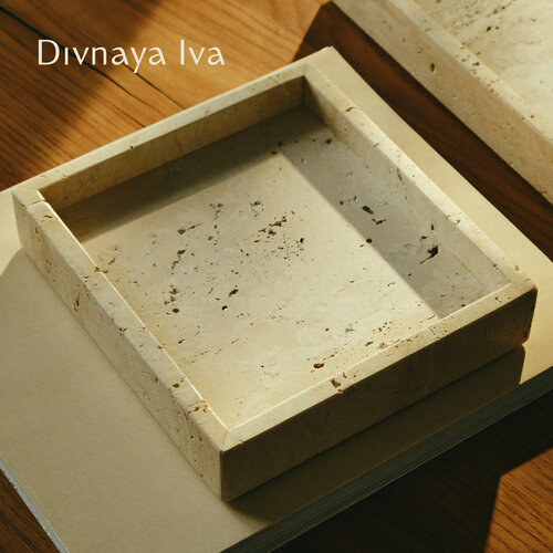 Поднос из природного травентина квадратный Divnaya Iva 8048₽