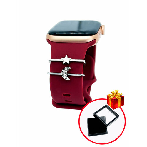 Комплект шармов-подвесок на ремешок 20-22мм, звезда-луна, 2 штуки