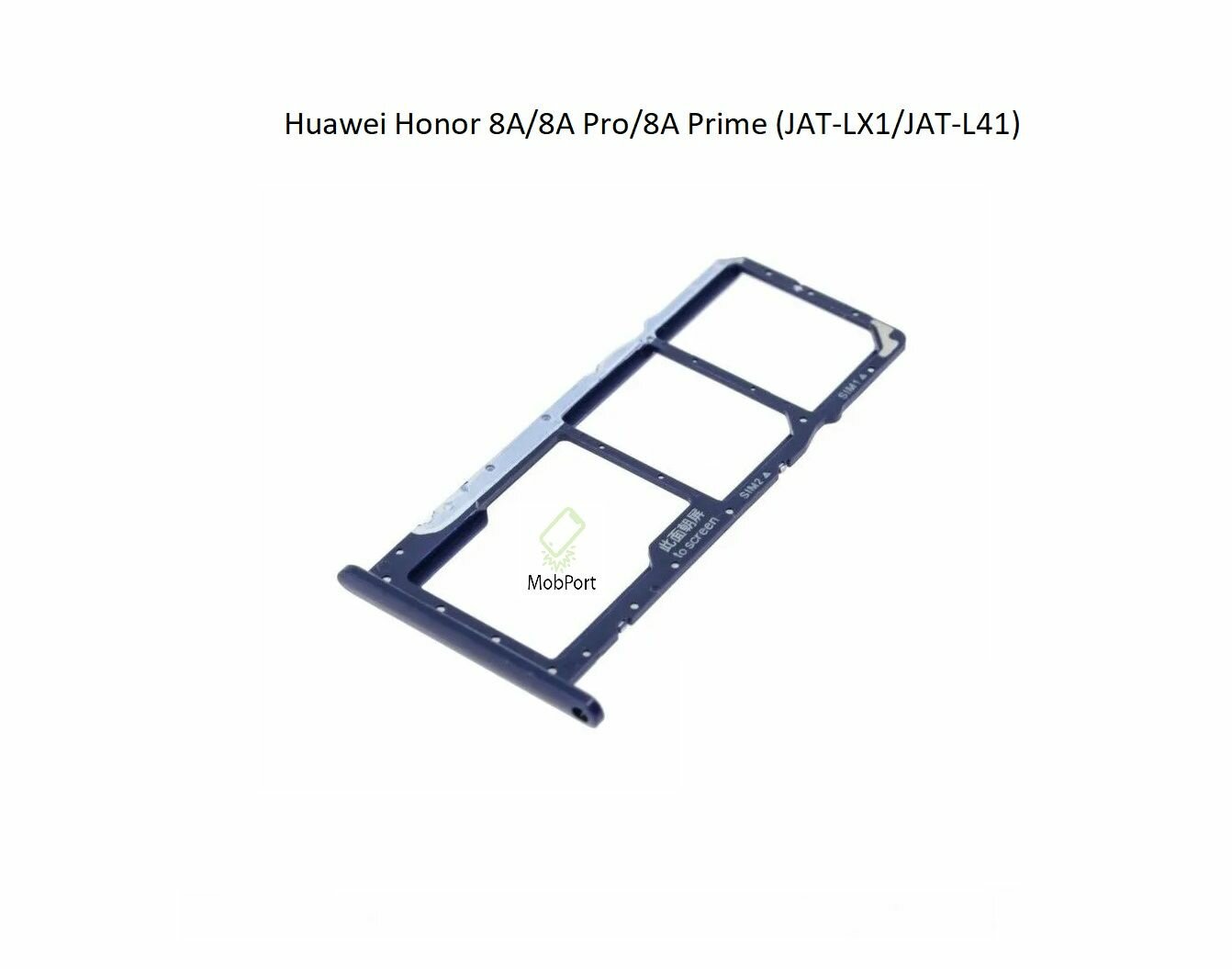 Держатель SIM для Huawei Honor 8A/8A Pro/8A Prime (JAT-LX1/JAT-L41), Синий (Сим Лоток) — фото 1