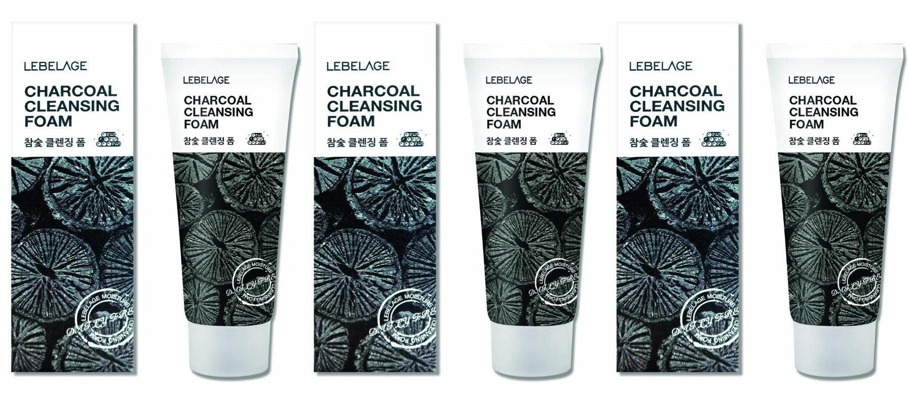 LEBELAGE Пенка для умывания с древесным углем CHARCOAL CLEANSING FOAM, 100 мл, 3 шт