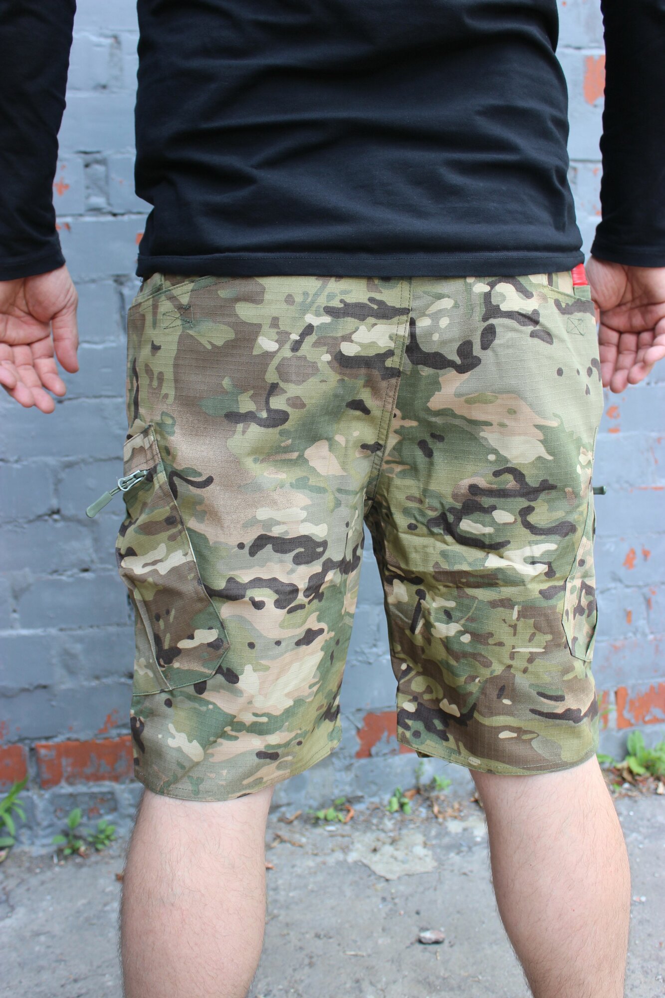 Шорты , размер M, зеленый, бежевый, коричневый — фото 1