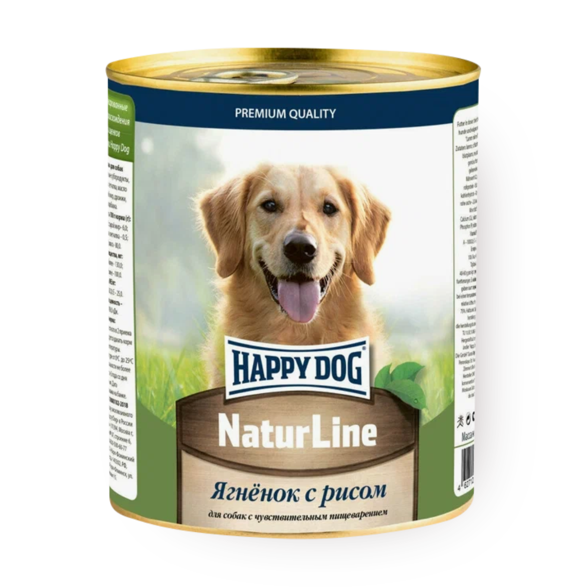 Влажный корм для собак с чувствительным пищеварением Happy Dog Natur Line ягнёнок с рисом, 970 г