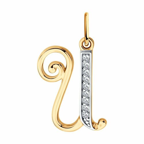 Подвеска Diamant, красное золото, 585 проба, фианит