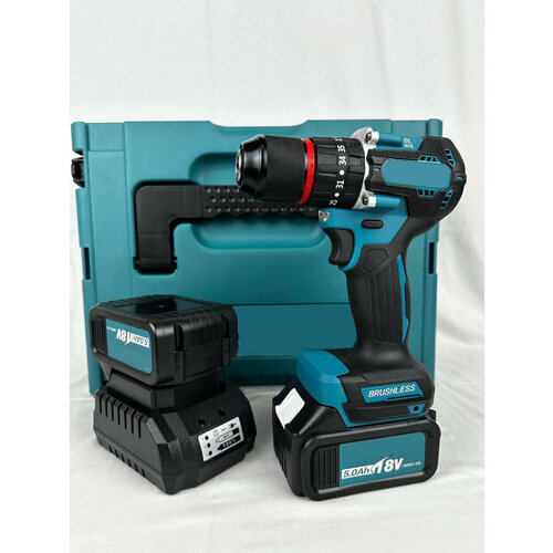 Шуруповерт аккумуляторный 18V бесщеточный 2 АКБ в кейсе 8000₽