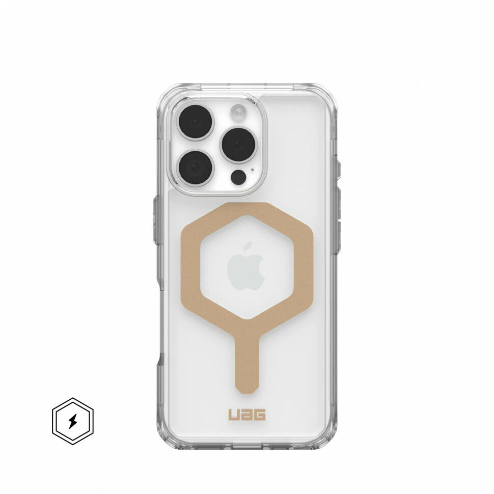 Чехол UAG Plyo с MagSafe для iPhone 16 Pro Ice/Gold прозрачный/золото 114480114381