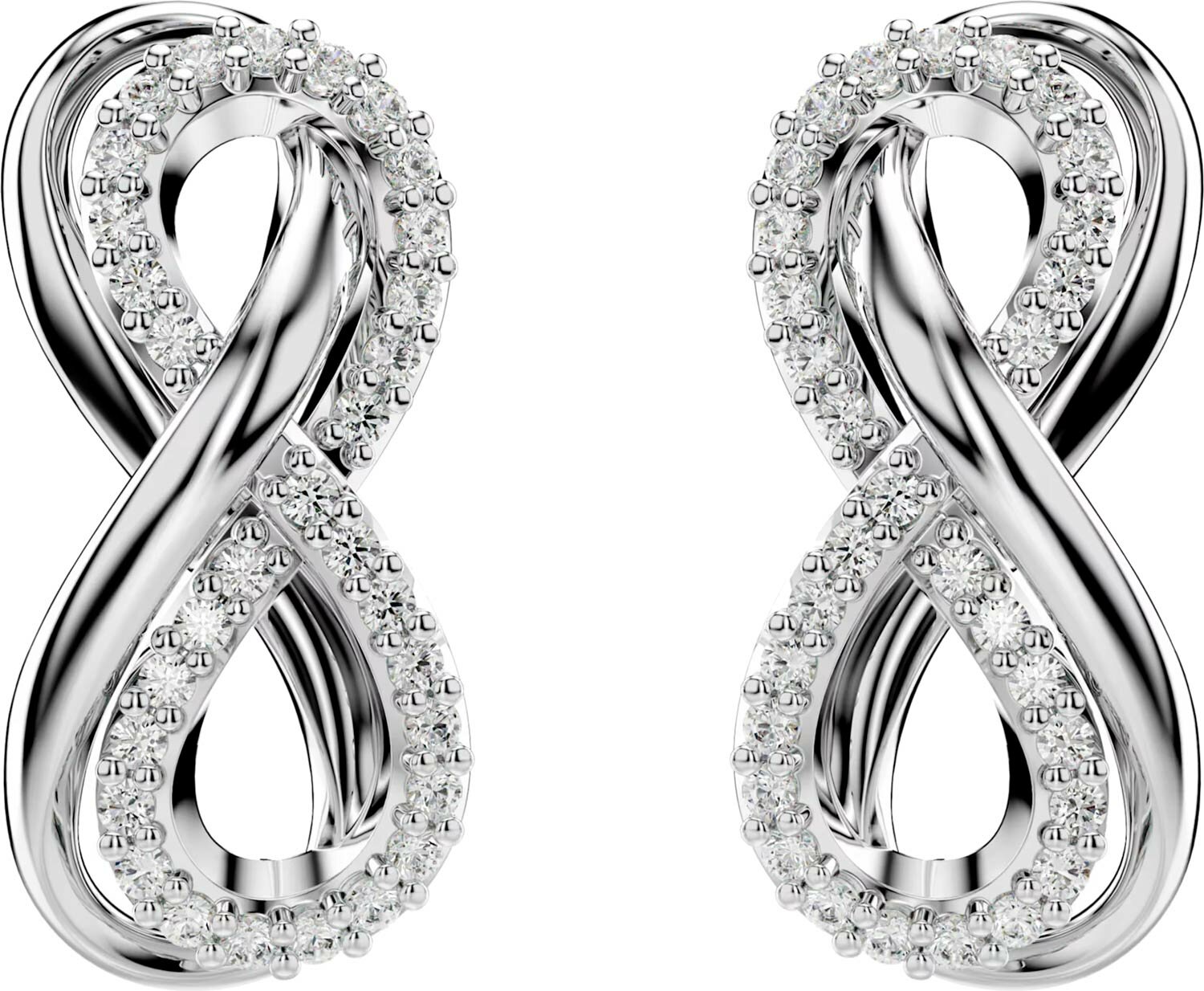 Серьги с подвесками SWAROVSKI, кристаллы Swarovski, размер 17 мм, серебряный, белый