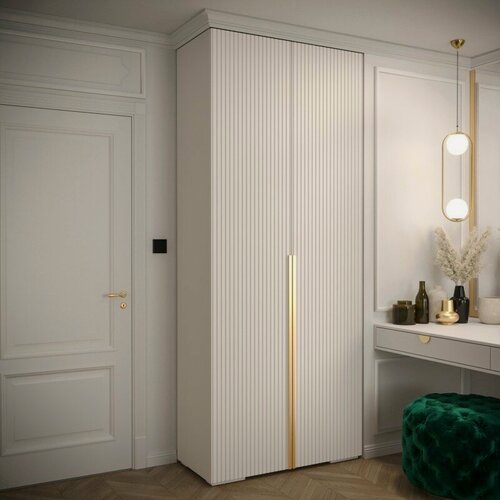 Изображение товара Шкаф распашной Мидл-1 Белый для одежды двухдверный 100*210*60