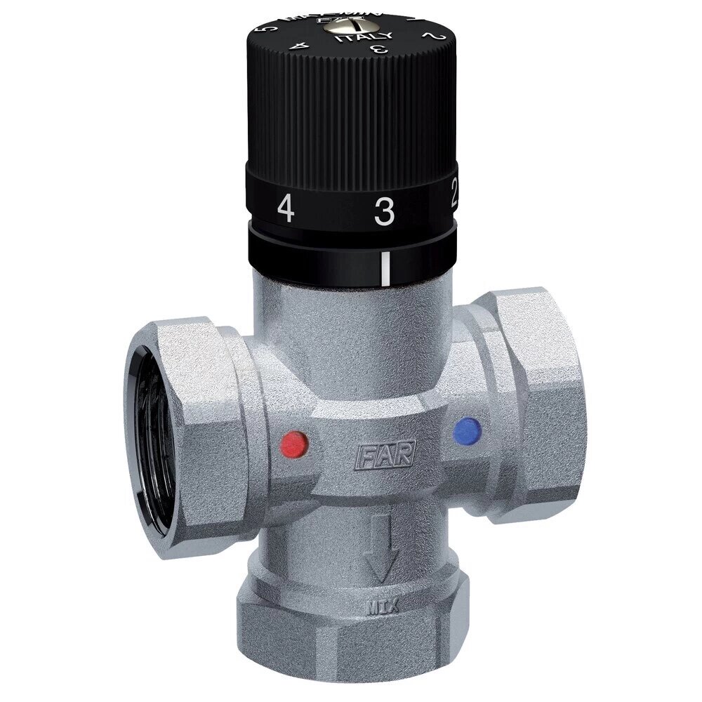Смеситель термостатический Far Termo 1/2 ВР(г) х 1/2 ВР(г) х 1/2 ВР(г) KVs 2,5 (FA 3950 12)