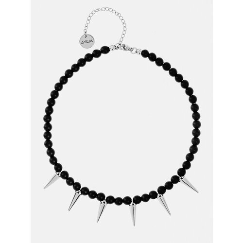 Чокер ДУША_BRAND агат длина 33 см черный серебряный 3990₽